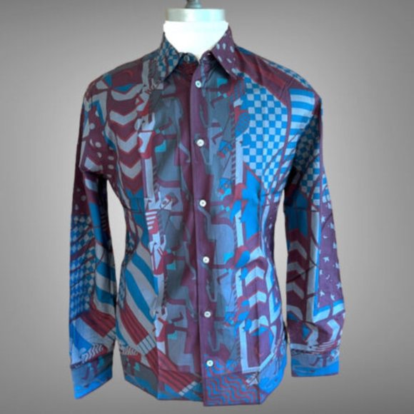 Hermes Steeple Chase Finess Shirt 15 3/4 - 40 France Brick Red Polished Cotton - Picture 6 of 14